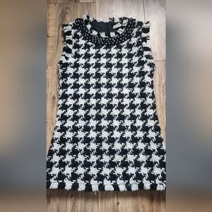 Stylish Black and White Houndstooth Dress